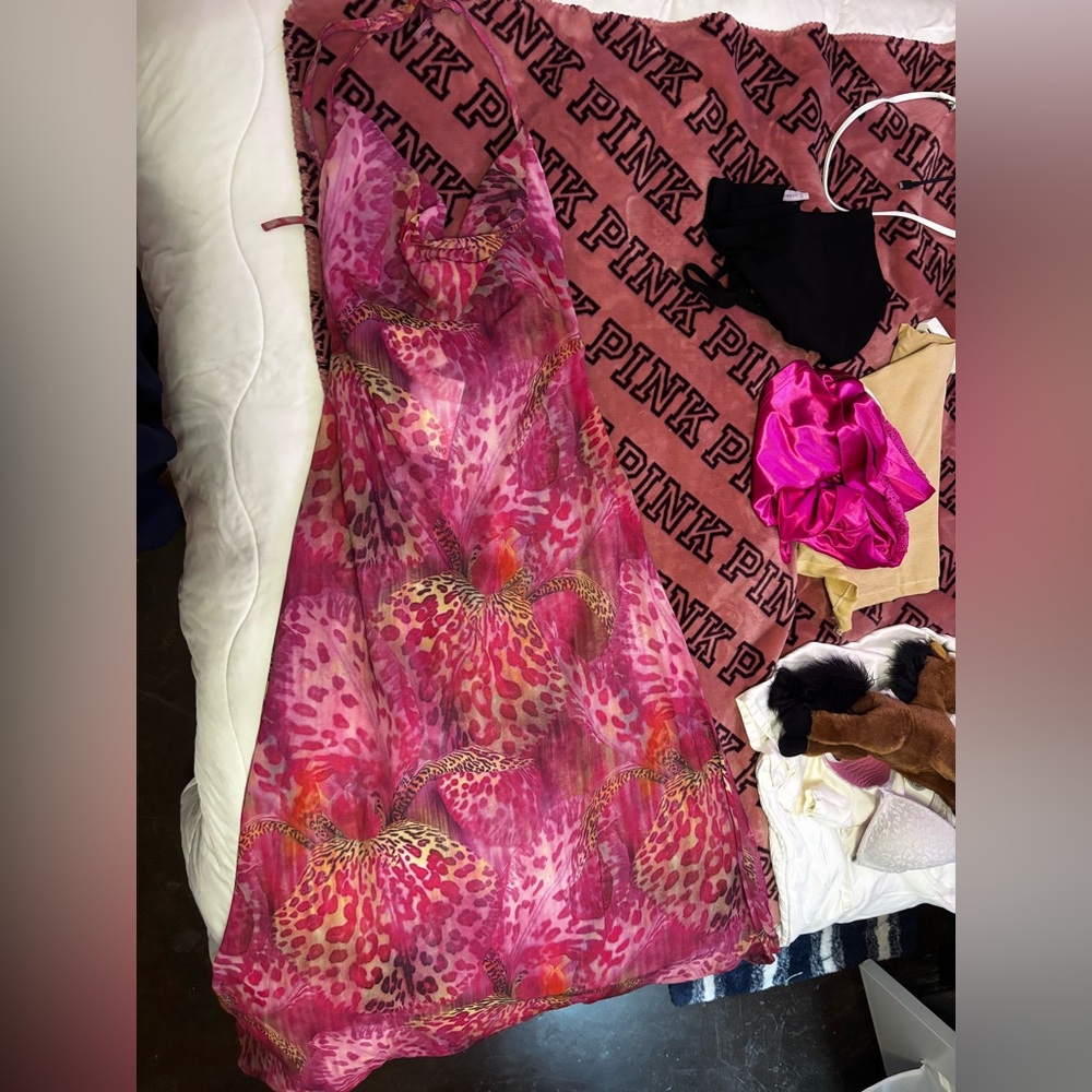 Peppermayo Fuchsia Animal Print Dress